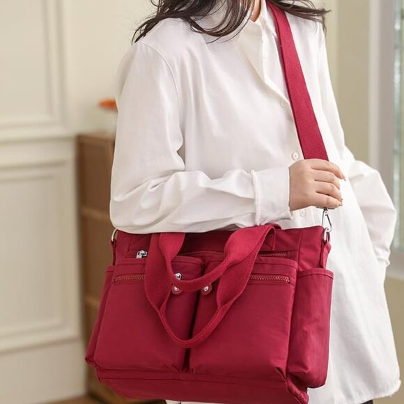 Nylon Tote Bag Compact Foldable Water-Resistant Travel Work Gym - Picture 2 of 6